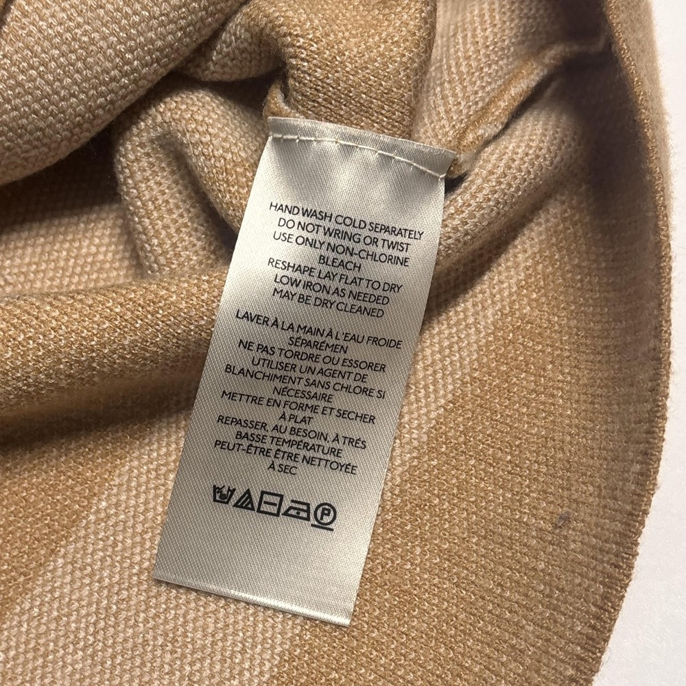 Maeve Anthropologie Sweater Womens XXS Beige Stripe Mock Neck Knit Pullover - Picture 9 of 14
